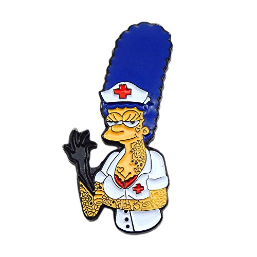 Marge Simpson Blink-182 Nurse Inspired Art Pin Collectible Tattoo Lapel