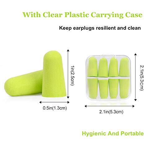 STURME Foam Ear Plugs 100 Pairs with Carry Case, Noise Cancelling Ear Plugs for Sleeping, Shooting, Snoring, Travel, Study and Work - SNR:31dB Ultra Soft Earplugs - Thumbnail 2