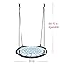 ELEVENS 40'' Spider Web Tree Swing- Large Round Outdoor Swing for Kids Extra Thick Rope - Swing Kit Includes Two Tree Swing Strap - Super Strong Nest Swing Holds 600 lbs (Blue)