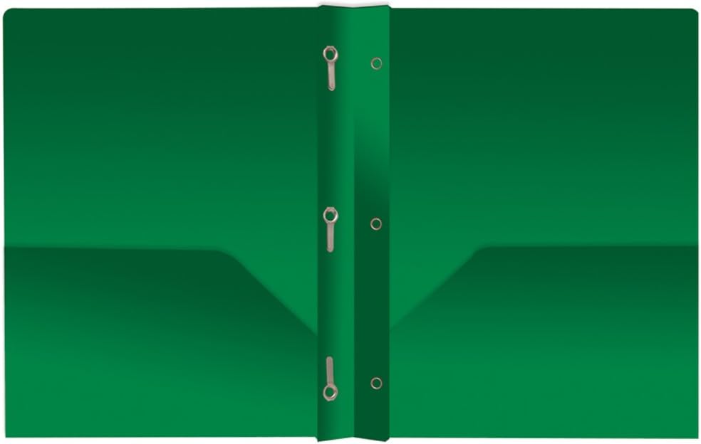Better Office Products Poly 2 Pocket Folders with Prongs, Heavyweight, 6 Pieces, Assorted Primary Colors, Letter Size : Office Products