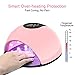 UV LED Nail Lamp for Gel - 72W LED Nail Dryer with AUTO Sensor & 4 Timer, UV Gel Curing Lamp for Polish Nails and Toe Nail Curing Light, for Salon & Home, Pink
