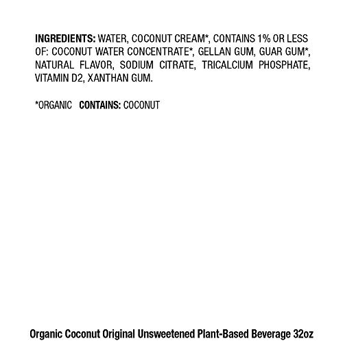 Pacific Foods Organic Coconut Unsweetened Original Plant-Based Beverage, 32oz, 12-pack