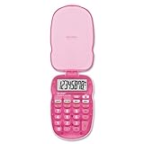 Sharp ELS10BBL Translucent 8-Digit Calculator with Hard Protective Cover, Battery Powered LCD Display, Small Pocket Calculator for Students and Professionals, Pink