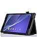 MoKo Sony Xperia Z3 Tablet Compact Case - Slim Folding Cover Case for Xperia Z3 8 Inch Tablet Compact, BLACK (With Smart Cover Auto Wake / Sleep)