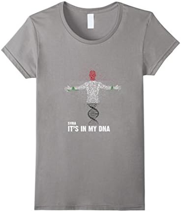 Womens It's in My DNA Syria Flag T-Shirt Medium Slate
