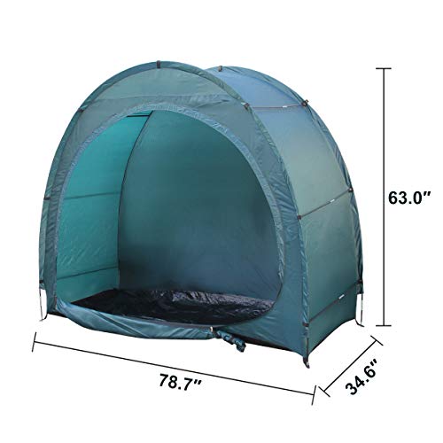 H&ZT Portable Pop Up Bike Tent Space Saving Outdoor Storage Shed Tent Weather Resistant Protection with Carrying Case (Dark Blue (Zipper Upgraded))