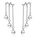 Merdia 925 Sterling Silver Long Dangle Pearls Earring for Women