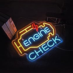 Check Engine Light Neon Sign, LED Neon Light for