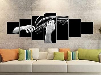 Amazon De Leinwandbilder 7 Tlg 280x100cm Schwarz Musik Geige Noten Abstrakt Hande Leinwand Bild Teile Teilig Kunstdruck Druck Wandbild Mehrteilig 9yb2952 Leinwandbild 7 Tlg Ca 280cmx100cm