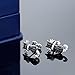 Gem Stone King 925 Sterling Silver Black and White Cubic Zirconia CZ Cat Stud Earrings For Women (0.54 Cttw, 1/2 Inch)