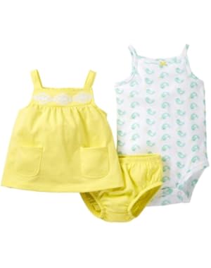 Baby Girls' 3-pc Seahorse Bubble Shorts Set