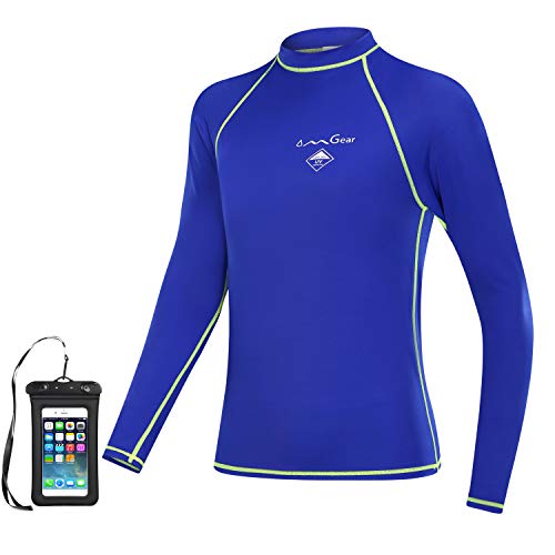 image for OMGear Rash Guard Swim Shirt Sun Block Short Long Sleeve Surf Tee Swim
