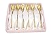 Gold Plated Flatware Tea Spoons with a Clear Crystal Jeweled Tip Set of 6
