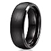 King Will TYRE Black Domed Tungsten Ring 8mm Brushed Matte Finished Wedding Band Size 7-14