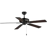 Maxim Super-Max - 5 Blade Ceiling Fan in Contemporary Style-14.5 Inches Tall and 52 Inches Wide-Black Finish