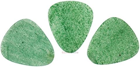 True Rock Tones Genuine Gemstone Green Aventurine Stone Guitar Picks - 3 Pack