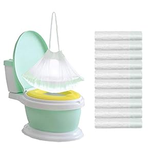 100 Pack Potty Chair Liners Disposable,Drawstring Training Toilet Seat Liner Bags Cleaning Bag for Kids Toddlers…