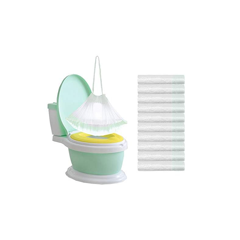 100 Pack Potty Chair Liners Disposable,Drawstring Training Toilet Seat Liner Bags Cleaning Bag for Kids Toddlers…