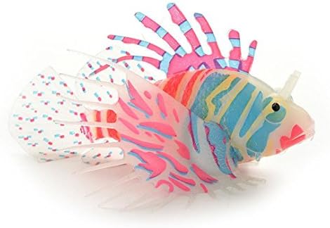 Vacally Artificial Fish Aquarium Decorative Lamp Virtual Ocean in Motion Aquarium Artificial Fish Silicone Lionfish Floating Decorations