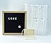 Letter Board - Rustic White Wood, Sorting Tray, 525 Precut White, Pink, Gold Letters, Numbers, Emojis, Blue Felt 10x10 Farmhouse Antique Vintage Frame Changeable Message, Stand, Cotton Bag JL Brands