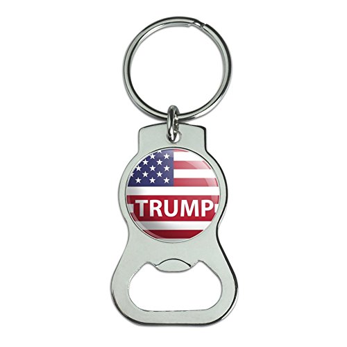 Graphics and More President Trump American Flag Bottle Cap Opener Keychain Key Ring