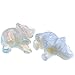 JOVIVI 2pc Natural Carved Gemstones Elephant Figurine 1.5'' Room Decoration, with Gift Box (Opalite)