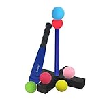 Aoneky Mini Foam Tball Set for Toddlers - Carry Bag Included - Best Baseball T Ball Toys for Kids Age 1 Years Old - Upgraded Version