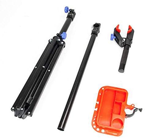 Voolok Adjustable Detachable Metal Bike Repair Stand, with Red Tray, Safe and Stable, Convenient and Durable, Non-Slip Wear, for Outdoor Travel Cycling