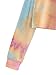 SweatyRocks Women's Tie Dye Long Sleeve Workout Crop Top Sweatshirt Hoodies Orange Pink L