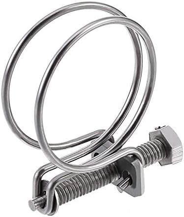 LEEQ 12 Pieces Double Wire Hose Clips 4 Sizes Adjuble Hose Clamps to Fit 20 mm 25 mm 32 mm 40 mm Pipes