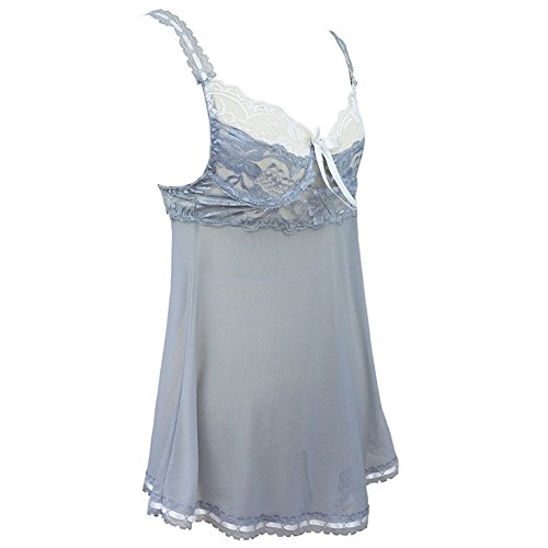 JYS-Womens-Bowknot-Lace-Sheer-Mesh-Sling-Dress-G-string-Babydoll-Sleepwear