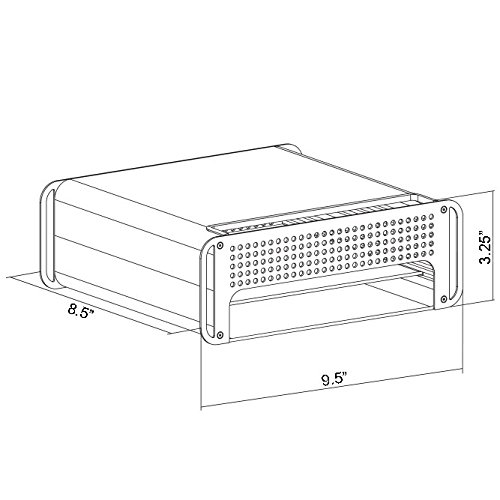 VIVO Height Adjustable Sleek Desktop Monitor Riser Stand and Storage