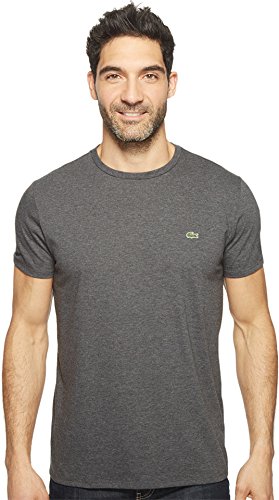 Lacoste Men's Short Sleeve Pima Crew Neck Tee Urban Grey Chine T-Shirt