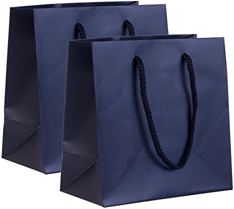 Incredible Packaging - 6.5" x 3.5" x 6.5" Mini Retail Euro Tote Shopping Bags - Heavy Duty 157 GSM - Original Style Paper - Perfect for Merchandise, Retail, Party, Gift Bags. (Black Matte, 10 Bags)