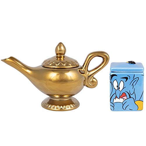 Disney Aladdin Ceramic Sugar and Creamer Set Genie and Lamp Classic Design Official Disney