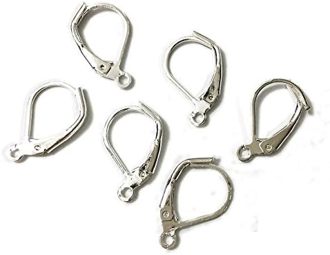 100PCS French Earring Hook Ear Wire Lever Back Open Loop DIY Jewelry Findings (Silver Plated)