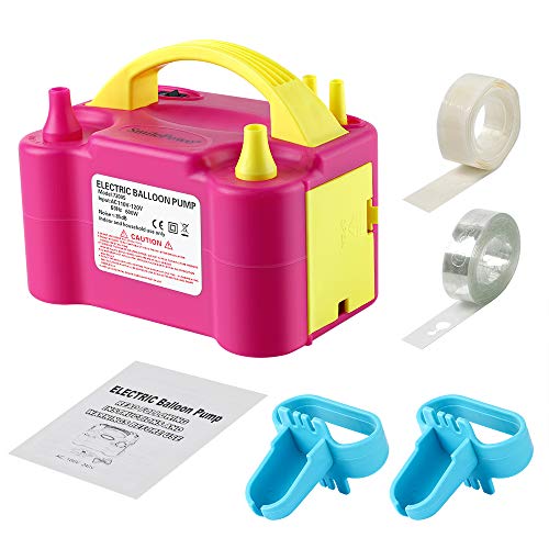 Electric Balloon Pump Inflator Blower Machine, SmilePowo Dual Nozzle Air Balloon Pump Portable 110V 600W with Standard Plug for Party Decoration Wedding Birthday Festival School Ceremony Celebration - Thumbnail 7