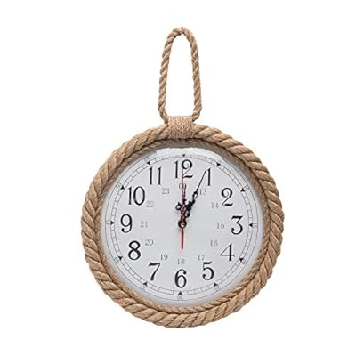 Beachcombers B22539 Natural Rope Round Wall Clock, 1.97-inch High 41x7FVyg 3L