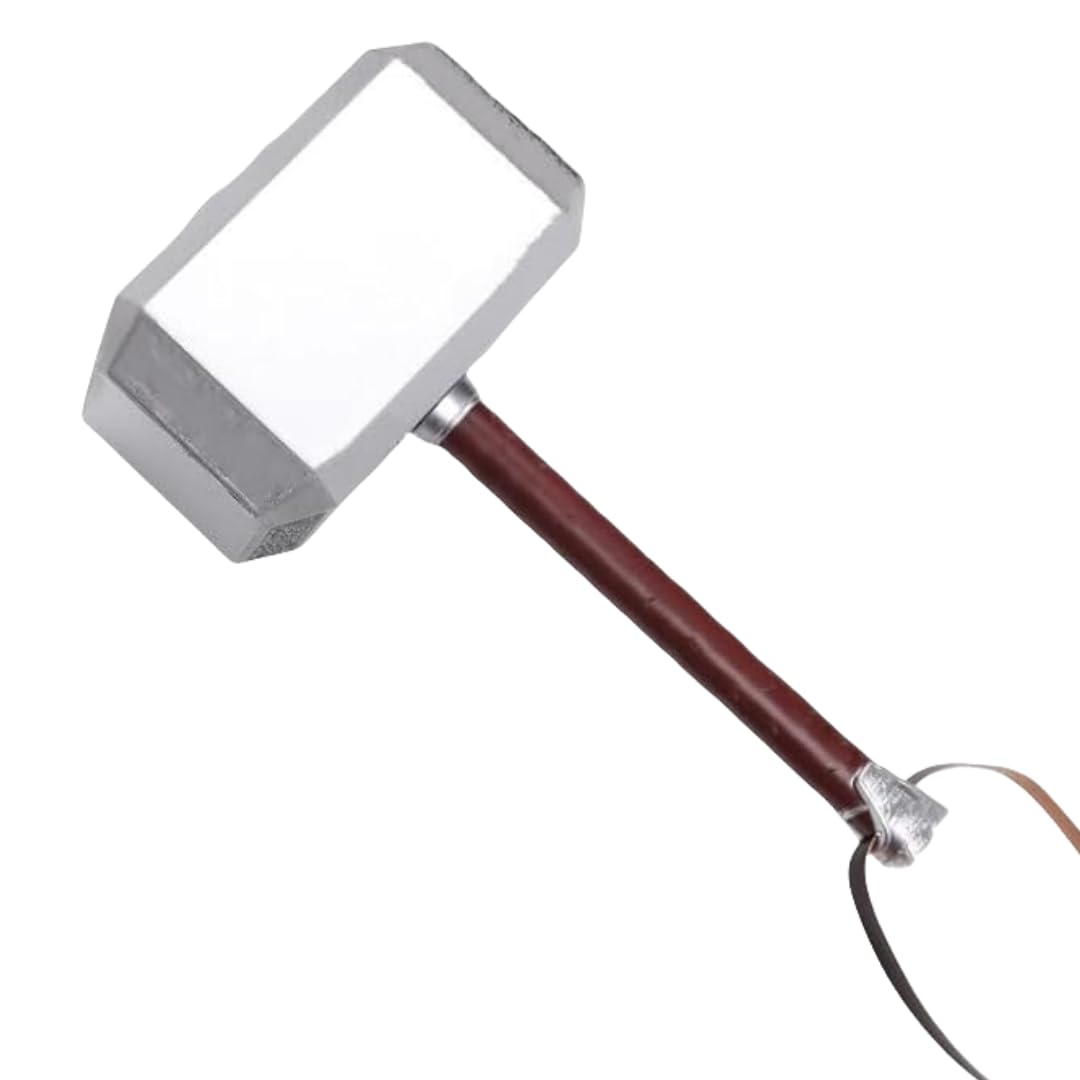 damdos Halloween Prop Cosplay Weapon for Thor's Model Hammer 44cm PU Foam 17" Thunder Thor Hammer Birthdays Gifts (BELT)