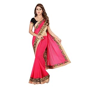 Kuki Women’s Georgette Saree With Unstitched Blouse