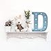 Barnyard Designs Metal Marquee Letter D Light Up Wall Initial Nursery Letter, Home and Event Decoration 9” (Baby Blue)