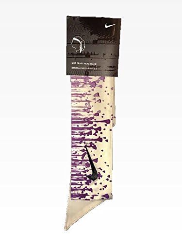 Custom Monotone Purple Droplets Nike Dri-Fit Head Tie Headband - Black, White, Yellow, Pink, Green, Blue, Purple, Orange