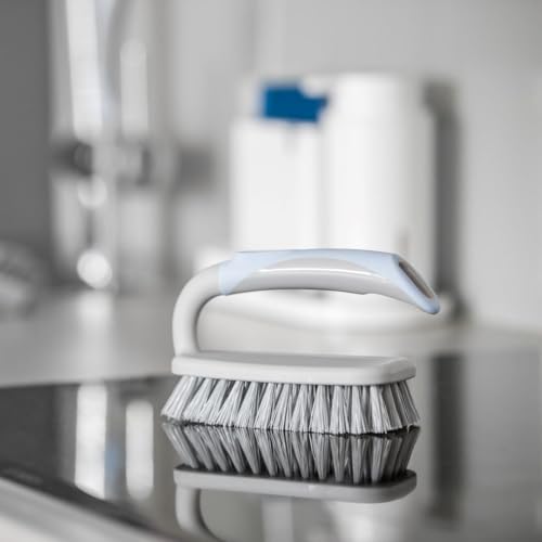 York Bacteria Stop Antibacterial Ergonomic Cleaning Brush with Zinc Non-Slip Handle for Seals and Difficult Surfaces Hygiene Bathroom 8 x 16 x 11 cm