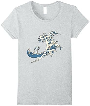 Women's Japanese Wave Art Shirt  - Japan T-Shirt XL Heather Grey