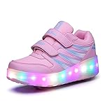 Ufatansy Uforme Kids Wheelies Lightweight Fashion Sneakers LED Light up Shoes Single Wheel Double wheels Roller Skate Shoes