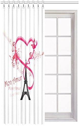 Music Note Eiffel Tower Blackout Window Curtain/Panel 52" W X 84" L (One Panel)