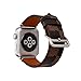 for Apple Watch 42/44mm Plaid Leather Band Wristwach Strap Belt for iwatch Series 4 3 2 1 Men's Watch Loop Brown Bracelet.(Plaid 2-42/44mm)