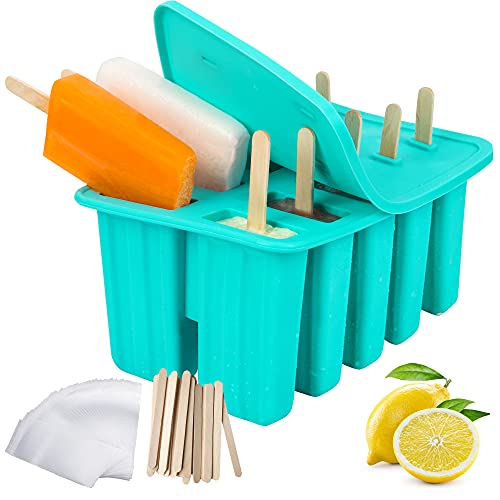 Hibery 10Cavities Popsicles Molds, Easy Release Ice Pop Molds Popsicle