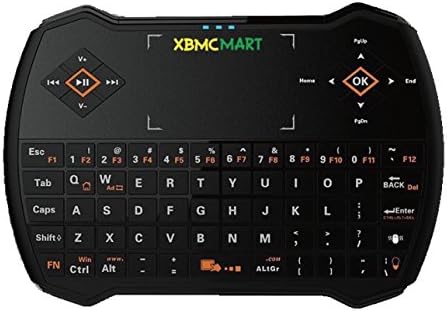 XBMCMart LED Backlit Wireless Touchpad & Keyboard for PC, Android TV Box, and Raspberry Pi. (Black)
