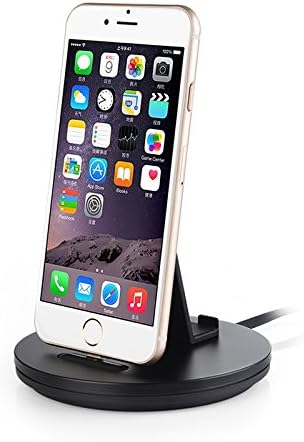 SimplyPRO Aluminum Charging Dock Station,Charger Stand with lightning cable for Apple IPhone 6/6s/7/7s(black)